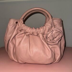 Felix Rey Pink Leather Handbag with Rosette